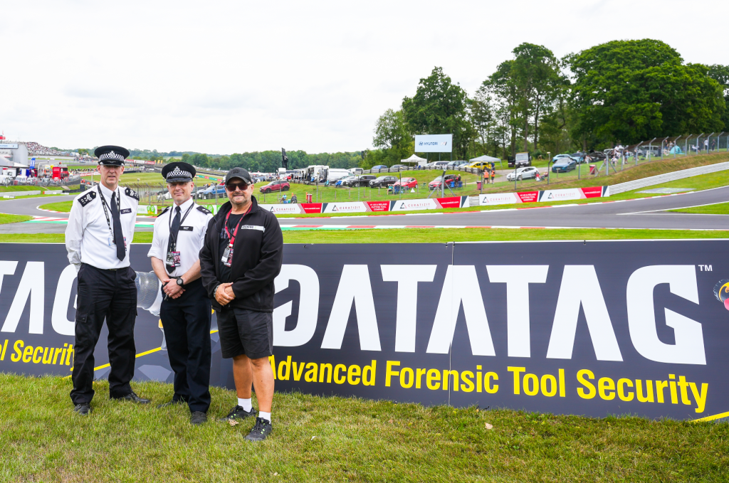 Police officers support Datatag tool theft marking system at BSB - with Kevin Howells, Datatag MD